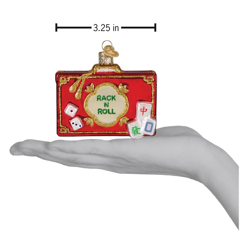 Mahjong Glass Ornament - Handcrafted Holiday Christmas Tree Decoration