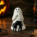 Halloween Ghost Figurine Cute Cat Spooky Resin Statue - Style 21