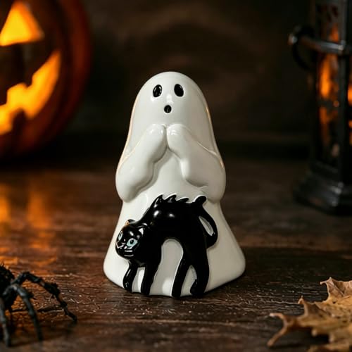 Halloween Ghost Figurine Cute Cat Spooky Resin Statue - Style 21