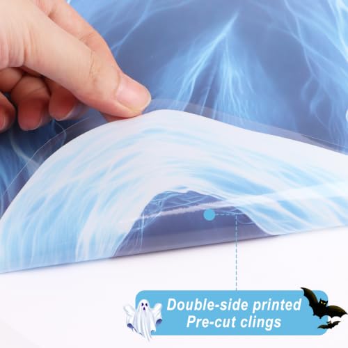 Large Halloween Ghost Window Clings - 2 Sheets Spooky Decals for Indoor Outdoor Home Office