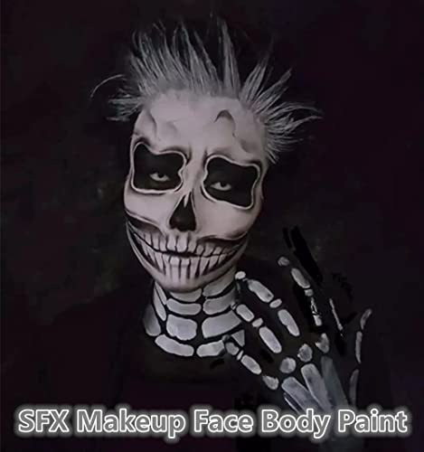 Grey Face Paint Washable for Halloween Makeup - Light Grey A, 25g, Water Based, Full Coverage