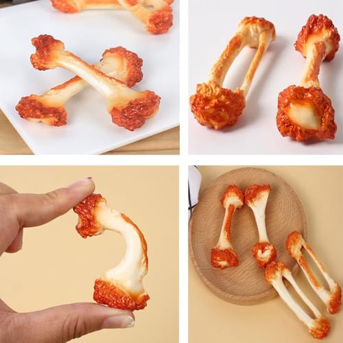 6PCS Artificial Chicken Leg Bone Model - Realistic Food Props & Decor