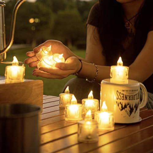Drop Wax Shape 96Pcs Flameless Battery Operated Tea Lights Candles Set