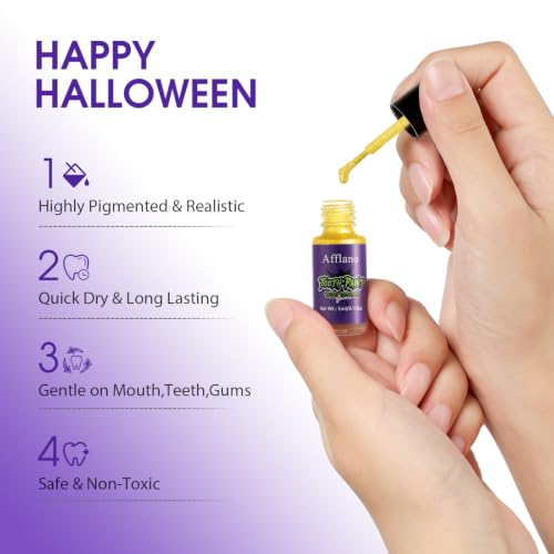 Gold Tooth FX Paint - Temporary Metallic Teeth Makeup for Halloween and Cosplay