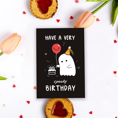 Funny Haunted Ghost Birthday Card for Him Her - Variation #5