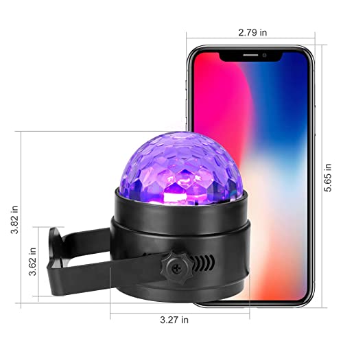 Litake UV Black Light Party Set - 3 Sound-Activated LED Disco Ball Strobe Lights for Glow Events