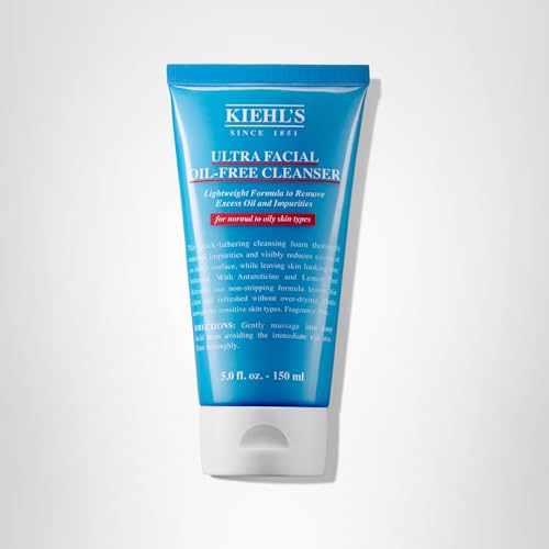 Kiehl's Ultra Facial Oil-Free Cleanser, Foaming Face Wash for Oily to Normal Skin, Visibly Reduces Excess Oil, with Desert Plant and Lemon Fruit Extracts, Paraben-free, Fragrance-free - 5.0 fl oz
