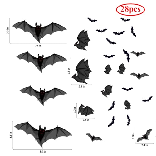 Halloween Window Clings Stickers - 112pcs Spiders Bats Decals for Glass Windows Party Decor