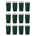 Dark Green 12 Pack 20 Oz Himalayan Stainless Steel Tumblers with Lid - Customizable Insulated Cups for Hot & Cold Drinks