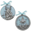 Guardian Angel Baby Crib Medal Baptism Wall Decor - Blue Keepsake Gift for Boy