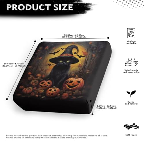 Halloween Black Cat Pumpkin Sofa Seat Covers - Large Stretch Couch Cushion Protector