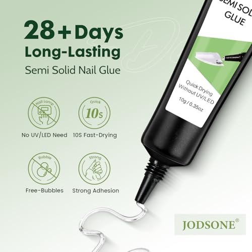 Semi Solid Nail Glue for Press-On Nails Quick Dry 10g - No UV Light Needed