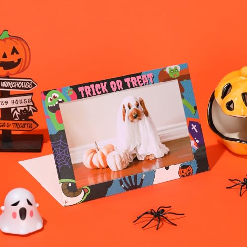 Halloween Photo Frame Cards with Envelopes 4x6 - 6 Designs, 96 Pack