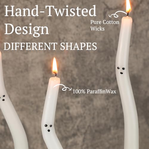 Halloween Ghost Taper Candles - 10 Indoor Spooky Candle Decorations