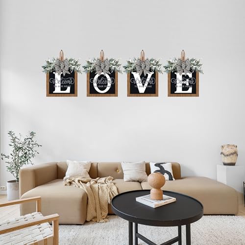 All Year Round Front Door Wreath with Last Name Sign - Farmhouse Porch Decor - Variation R