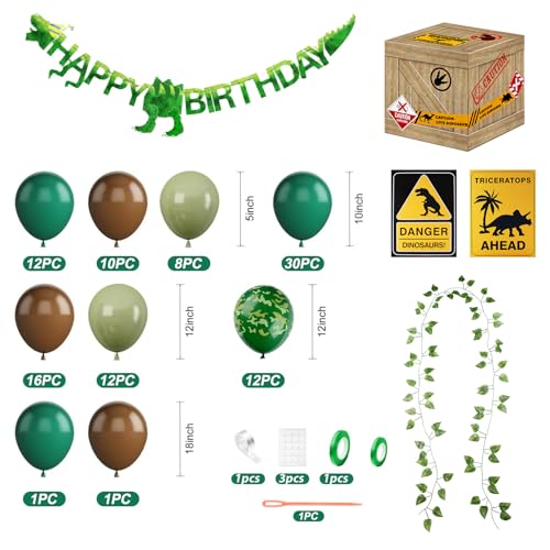 Dinosaur Party Decorations Kit - Balloons, Banner, Vines & Table Centerpieces