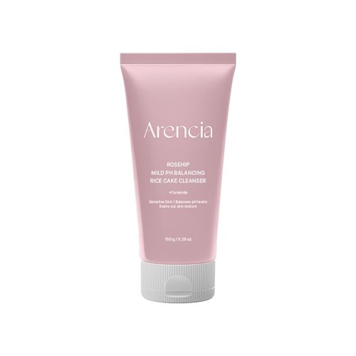 ARENCIA Rosehip Rice Cake Cleanser - pH Balancing Face Wash with Ceramide for Sensitive Skin, 5.29 oz
