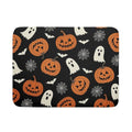 Halloween Dish Drying Mat for Kitchen Counter 24x18 Inch Pumpkin Spiderweb Reversible Microfiber