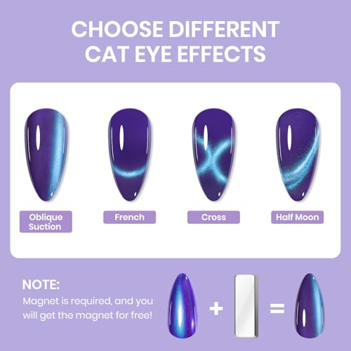 Cat Eye Nail Polish Set - Fruit Variation, Quick Dry Magnetic Nail Lacquer