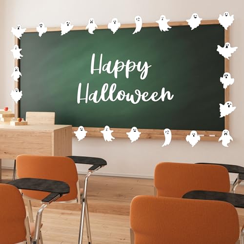 Halloween Ghost Paper Cutouts - 45 PCS Ghost Decorations for Bulletin Boards & Classroom