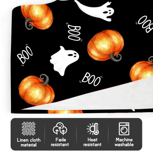 Halloween Ghost Table Runner 13x72 Inch - Boo Pumpkin Party Decor