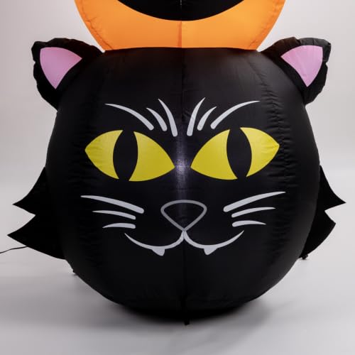 6 Ft Halloween Inflatable Ghost Bat Pumpkin and Cat Yard Decor with LED Lights