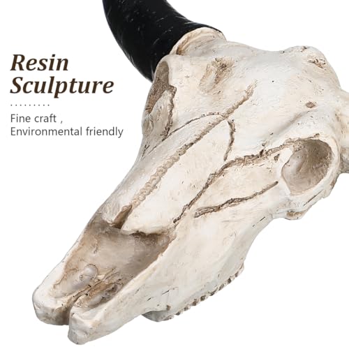 Halloween Cow Skull Wall Decor - Rustic Resin Wall Hanging Ornament