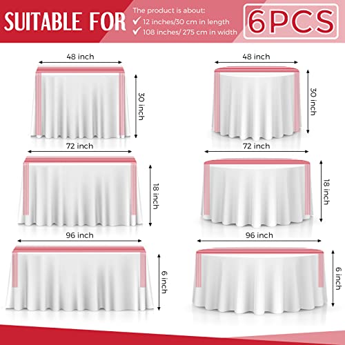Red and White Striped Table Runner - 12 x 108 Inch, Set of 6