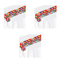 3 Piece Multicolored International Flag Table Runner Set - 11 x 6 Feet
