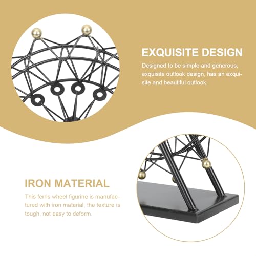 Retro Ferris Wheel Desk Decor - Iron Craft Table Ornament for Home & Office