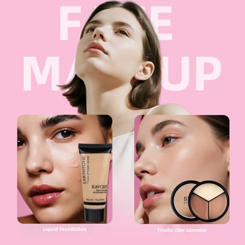Teen Makeup Set with Eyeshadow, Lip Gloss, Foundation & Brushes - Gift Kit for Girls