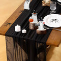 Socomi Black Cheesecloth Table Runner for Wedding & Party Decor - 1 Pack