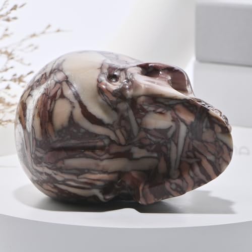Natural Chocolate Crystal Skull Statue - Hand Carved Healing Stone 5 Inch Variation of THIS listing
