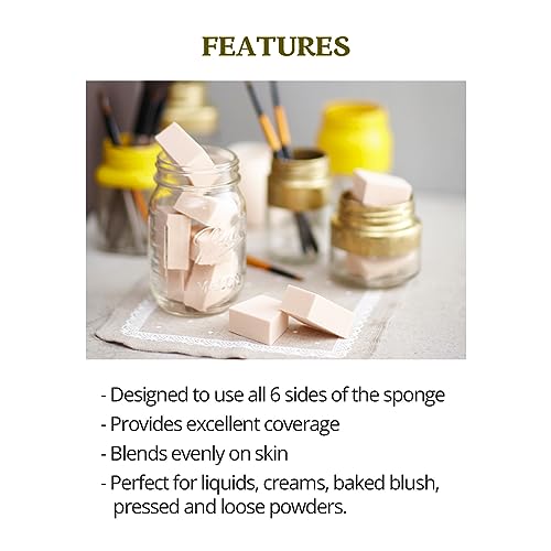 Jumbo Makeup Wedges Set - 12pcs Blending Sponges for Foundation & Concealer