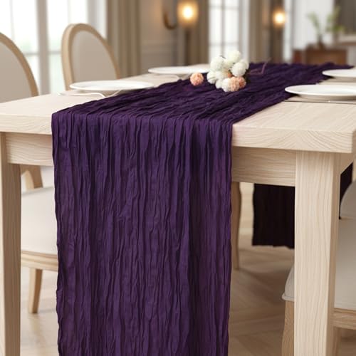 Purple Cheesecloth Table Runner 120 Inch Boho Wedding Decor - Variation of THIS listing