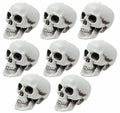 Mini Skulls Halloween Decor Set - 8 Realistic Plastic Skeletons for Crafts & Outdoor Halloween Decorations