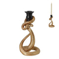 Guichifun Gold Snake Candle Holder Halloween Decor - Black Candle Cup