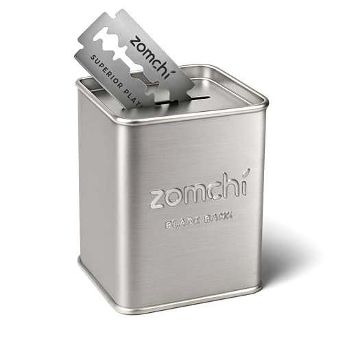 Silver Razor Blade Bank for Used Double Edge Safety Razors - Safe Disposal Container