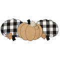 Burlap and Check Pumpkin Table Runner - Fall Centerpiece, 13 x 36, Black & White - Variation of THIS listing