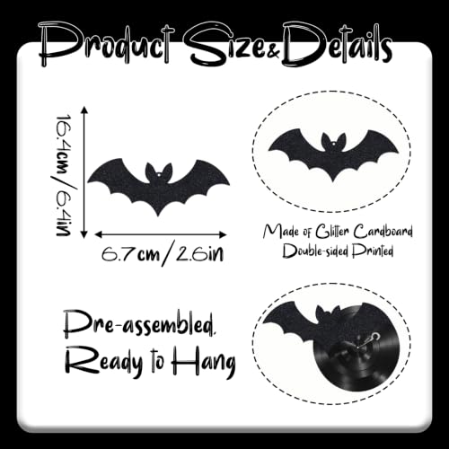 Halloween Hanging Bat Decorations Set - Spooky Ceiling & Window Decor
