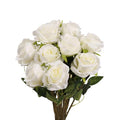 Artificial White Rose Flowers 10PCS Long Stem Fake Bouquet for Wedding & Party Decor