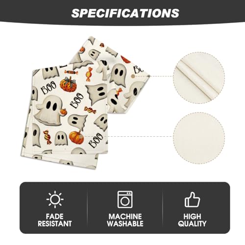 Halloween 13x72 Inch Table Runner - Beige Polyester Home Party Decor