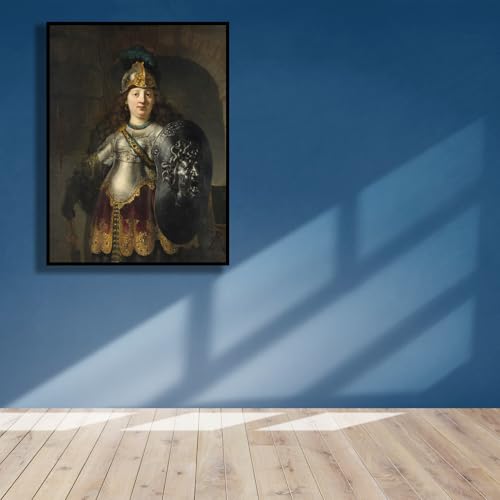 Bellona Unframed Canvas Wall Art - Rembrandt Inspired 12x16in Home Decor