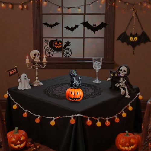 Halloween Pumpkin Cat Figurine - Cute Resin Desktop Decor, Gift - Variation of Pumpkin Cat