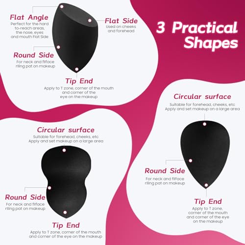 15 Pcs Black Makeup Sponge Set - Latex-Free Reusable Blenders for Wet & Dry Use - Variation of THIS listing
