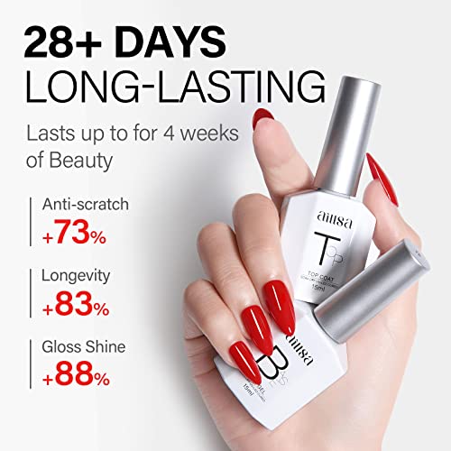AILLSA Base and Top Coat Gel Nail Polish Set - BG-Base & Top Coat, 15ml Each