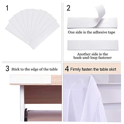 12ft White Polyester Pleated Table Skirt for Rectangle Tables Wedding Party