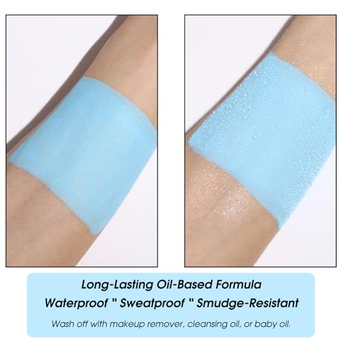 Light Blue Face Paint Stick - Sweatproof Eye Black for Sports, Halloween & Cosplay