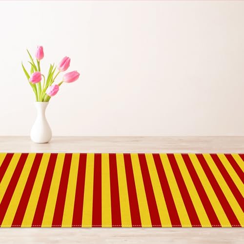Vohado Wizard Table Runner 13x72 Inches Halloween Witch Party Decor Red & Gold Stripes
