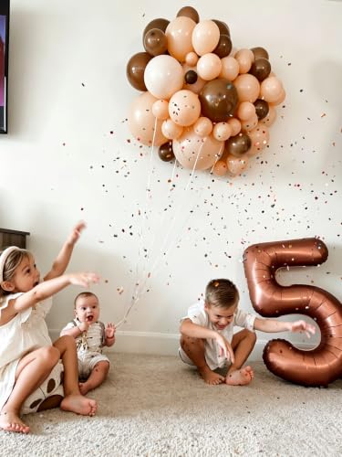 40 Inch Number 0 Balloon - Dark Brown Birthday Decorations for Party